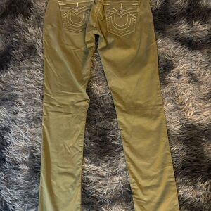 True Religion Olive Green Skinny Jeans